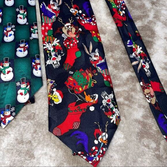 Christmas winter men's neckties set of 5 one for everyday of the week Holiday - Picture 2 of 7